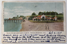 Antique 1904 BATH HOUSE AND CASTLE ROCK Santa Barbara California Postcard;I821 picture