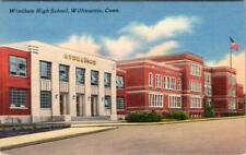 Willimantic, CT Connecticut  WINDHAM HIGH SCHOOL ca1940's Tichnor Linen Postcard picture