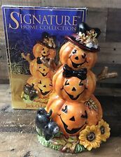 SIGNATURE HOME COLLECTION JACK-O-LANTERN FIGURINE W/BOX Fall Halloween 🎃 12” picture