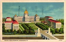 Vintage Postcard - 1937 Capitol Extention Harrisburg PA Linen Posted picture