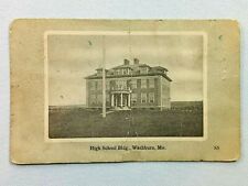 Vintage Postcard 1917 High School Building Washburn ME Maine picture