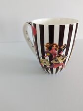 Henri Bendel Party Girl Bone China Brown/White Striped Coffee Mug picture