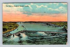 Keokuk IA-Iowa, Panoramic Dam at Keokuk, Antique Vintage c1912 Postcard picture