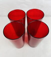 Vintage 4pc Pizza Hut Style 12 Oz Ruby Red Plastic Cups Carlisle USA Made picture