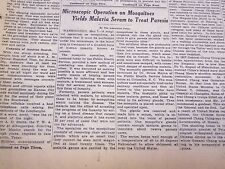 1933 MAY 8 NEW YORK TIMES - SERUM TO TREAT PARESIS - NT 4168 picture