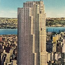 Postcard NY RCA Building Rockefeller Center New York Manhattan Post Card Linen picture