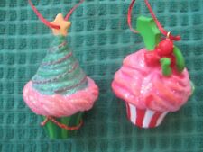 Pair of Kurt Adler Cupcake Heaven Resin Ornaments from 2013**RARE Retired Style picture