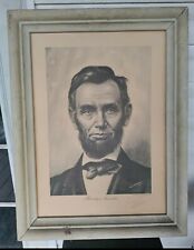  Antique Engraved abraham lincoln by Helen dudley young picture