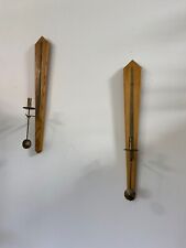 Pair Skultuna Pierre Forsell Swedish Pendulum Brass Single Candlestick Sconces picture