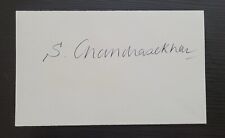 Subrahmanyan Chandrasekhar INDEX CARD SIGNED Nobel Prize physics autograph BOX picture