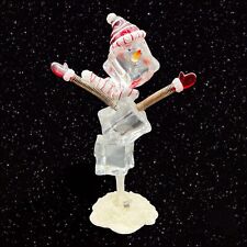 Department 56 Stocked Skating Snowman Skater Figure Wearing Scarf Gloves 8”T 5”W picture