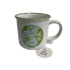 We're All on the Same Team Earth All One Coffee Mug NEW Green White Planet-MARKS picture