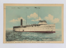 SS Assiniboine Twin Cities Port Arthur and Fort William Ontario Canada Postcard picture