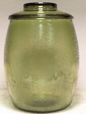 MCM 60's BOHO Mushroom Cookie Jar Bartlett Collins Avocado Green Glass Vtg picture