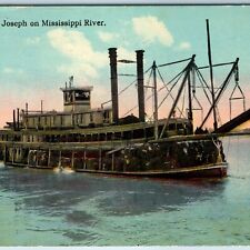 c1910s Mississippi River Steamer SS St Joseph Shipping Cotton Cargo Knox PC A215 picture