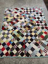 Vintage Retro  Handmade Quilt Pattern 81” By 67 “ Retro As Is picture