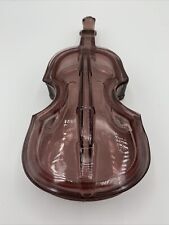 Vintage MCM L.G. Wright Glass Violin/Cello Purple/Amethyst Trinket Box 10