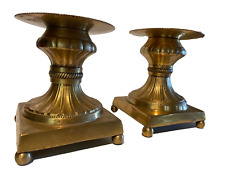Vintage Set of 2, Solid BRASS Mottahedeh Style Brass Candle Holders picture