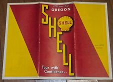1935 Shell Oil Company Motor Oil Sign GAS STATION road map of OREGON  picture