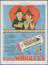 Vintage 1929 WRIGLEY'S Spearmint Chewing Gum Valentines Day Art 1920s Print Ad picture