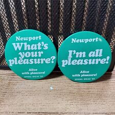 Newport What's Your Pleasure? I'm All Pleasure Pin Button Pinback Lot Of 2 1984 picture