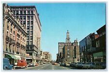 c1950's 3rd St. Looking East Hotel Capitol Scene At Davenport Iowa IA Postcard picture