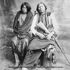 Comanche Chief Quanah Parker PHOTO Native American Indian Warrior and Wife 1888 picture