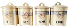 Vintage Antique German Porcelain Canister Set of 4 Mehl Zucker Salz Kaffee Rare picture