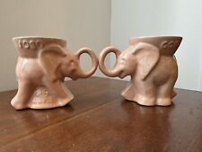 Vintage 1989 Frankoma Pottery GOP Elephant Bush-Quayle Set Of 2 Mugs picture