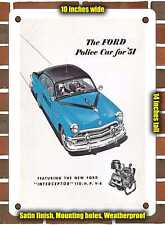 METAL SIGN - 1951 Police Car - 10x14 Inches picture