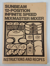 Vintage Sunbeam 12 Position Infinite Speed Mixmaster Mixer Instruction & Recipe picture
