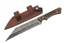 SZCO 12.25” Full Tang Celtic Handle Damascus Steel Reverse Tanto Seax Knife picture