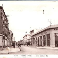 c1920s Creil, Oise, France Rue Gambetta St Renault Auto Dealership Gas Pump A150 picture