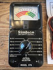 Antique battery tester Simpson Model 379 never used case owners manual Vintage  picture