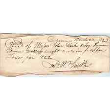 1823 Handwritten Receipt Colrain MA John Clark Lou Lyman D.M. Smith AE6-04 picture