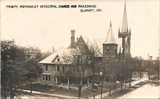 TRINITY METHODIST EPISCOPAL CHURCH real photo postcard rppc ELKHART INDIANA IN picture