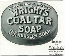 Wright's Coal Tar Soap Nursery Protects From Infections 1906 UK Antique Print Ad picture