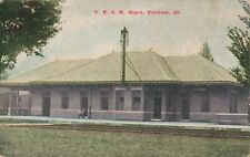T.P. & W. Railroad Depot Fairbury Illinois IL c1910 Postcard picture