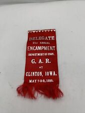 GAR Civil War Veterans Ribbon 21st Encampment 1895 Clinton Iowa G.A.R. Paperback picture