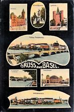 1908 Gruss aus Basel landmarks PC, Schweizer Kunstverlag, No. 2518 picture