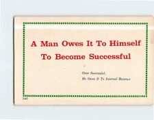 Postcard A Man Owes It To Himself To Become Successful Humor Text Print picture