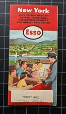 Esso Standard Oil NEW YORK Road Map 1954 Vintage Highway Gas Service Station picture