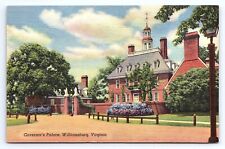 Postcard Williamsburg VA Governor's Palace Linen Unposted picture