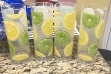 Summer Vintage Plastic Glasses With Lemon And Lime Designs picture