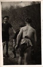 PC SCOUTING WRESTLING BOY SCOUTS FRANCE  FINISTERE, Vintage Photo Pc. (b52406) picture