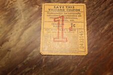 VERI-BEST GASOLINE STATIONS - 1 CENT COUPON 1955 YELLOW picture