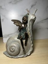 Fairy Sitting On Giant Snail/ Dec Accent: House And Garden / Outdoor Safe picture
