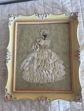 Vintage Bride Ribbon Art Paper Doll Lady Ornate Frame Lace Background picture