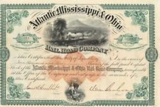 General William Mahone signed Atlantic Mississippi and Ohio Railroad Co. - Autog picture