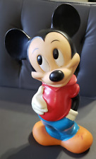 Vintage Mickey Mouse Coin Piggy Bank 12-inch Disney Illco Rubber Plastic 1970s picture